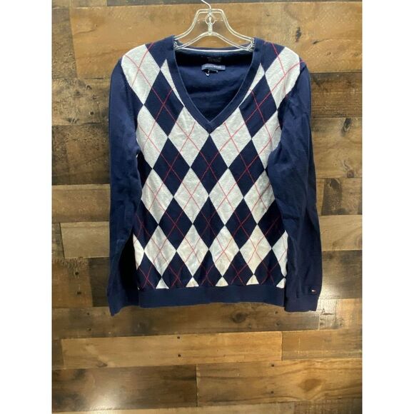 Tommy Hilfiger V-Neck‎ Sweater 100% pima cotton - Picture 1 of 4